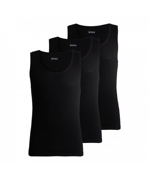 BOSS 3pak tank top i sort til herre