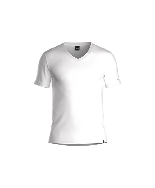 BOSS v-neck T-shirt i hvid til herre