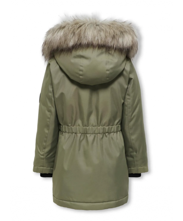 KIDS ONLY jakke med faux fur i Aloe til piger