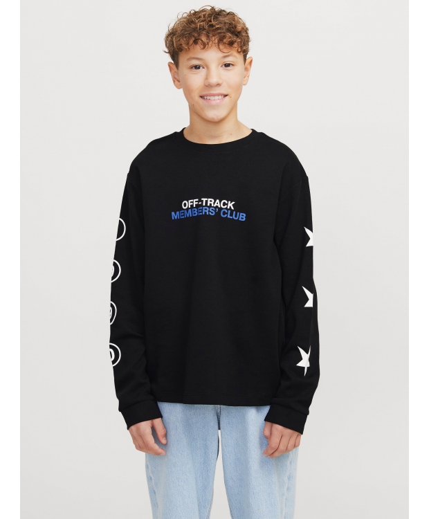 JACK & JONES Junior langærmet trøje i sort til drenge