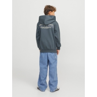 Jack & Jones Junior hoodie i stormy blå til drenge