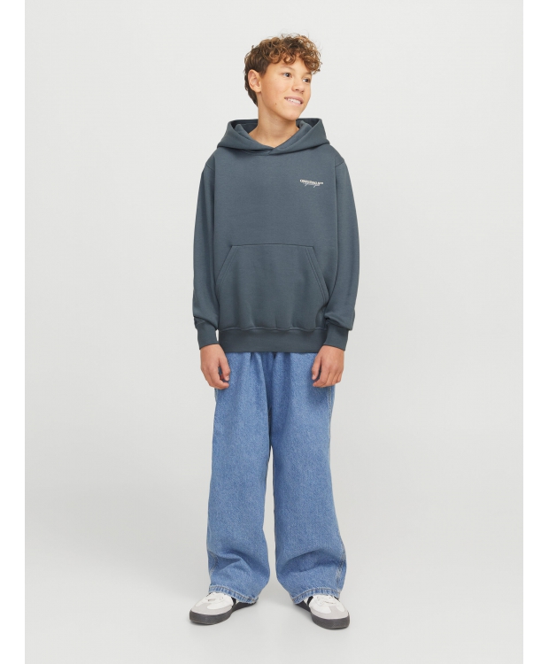 Jack & Jones Junior hoodie i stormy blå til drenge billede 3