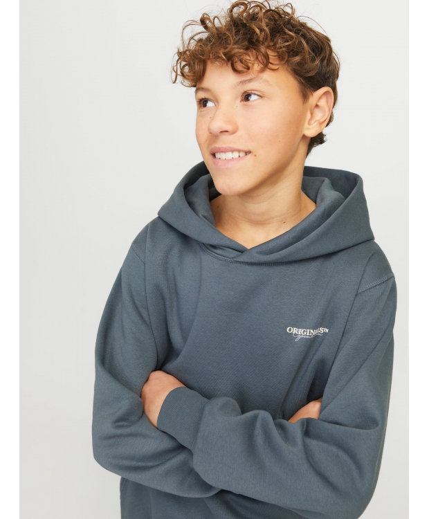 Jack & Jones Junior hoodie i stormy blå til drenge billede 6