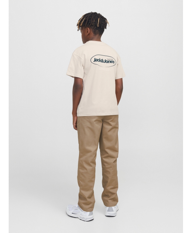 Jack & Jones Junior T-shirt i moonbeam med print til drenge