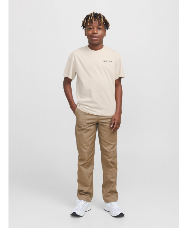 Jack & Jones Junior T-shirt i moonbeam med print til drenge billede 3
