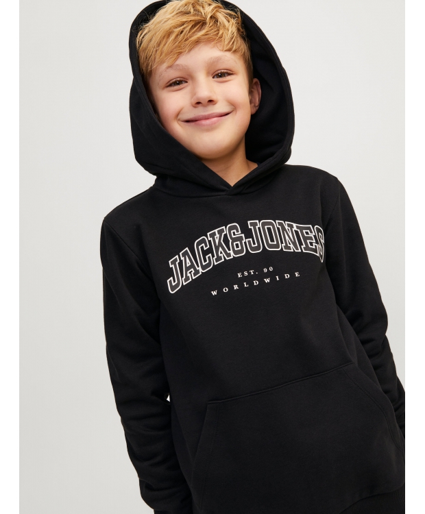 Jack & Jones Junior hoodie i sort til drenge