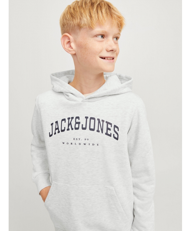 Jack & Jones Junior hoodie i lysegrå til drenge