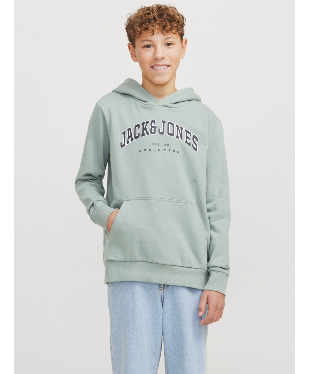 Jack & Jones Junior hoodie i støvet grøn til drenge
