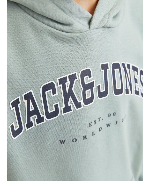 Jack & Jones Junior hoodie i støvet grøn til drenge