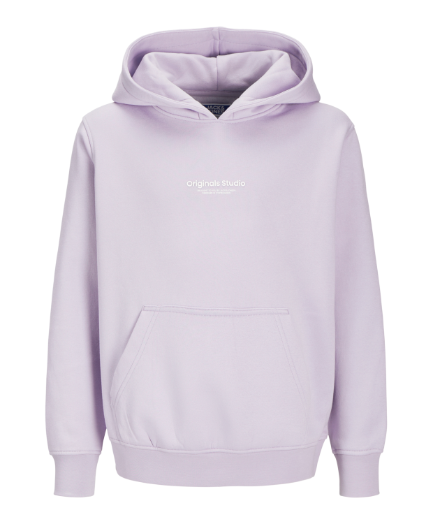 Jack & Jones Junior hoodie i Cosmic Sky med tekst print til drenge billede 7