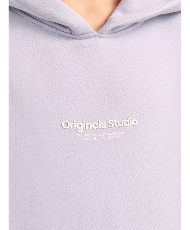 Jack & Jones Junior hoodie i Cosmic Sky med tekst print til drenge
