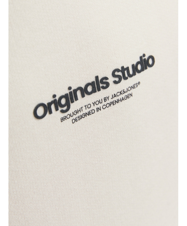 Jack & Jones Junior hoodie i Moonbeam med tekst print til drenge
