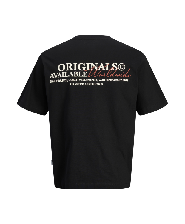 Jack & Jones Junior T-shirt i sort med print på ryggen til drenge
