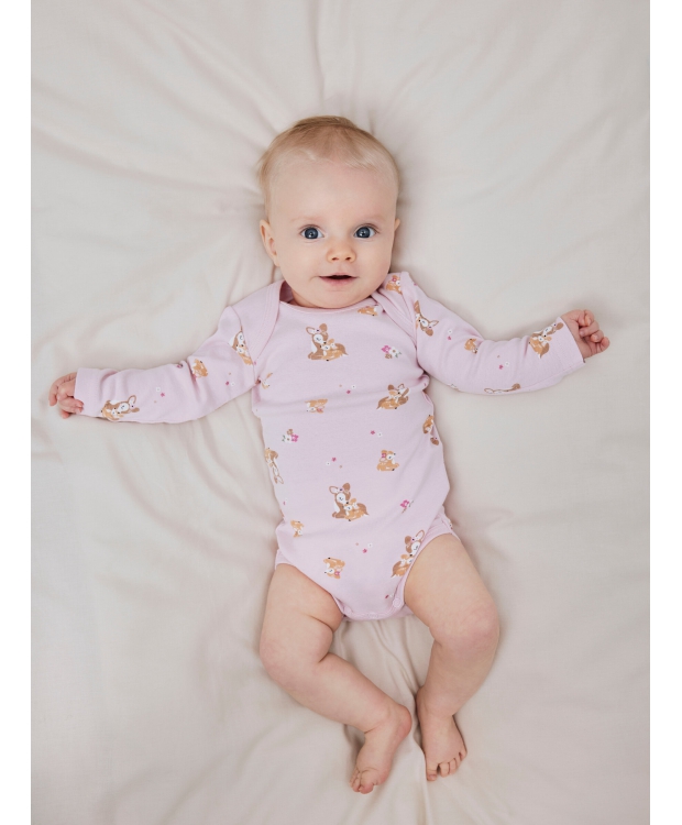 Name It 3pak Bodystocking i lyserød med hjorte til baby