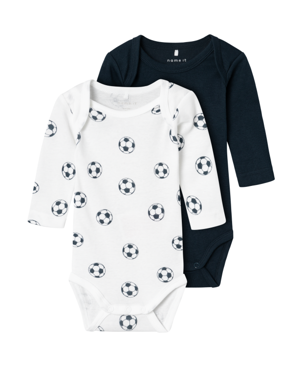 Name It 2pak Bodystocking med fodbolde til baby