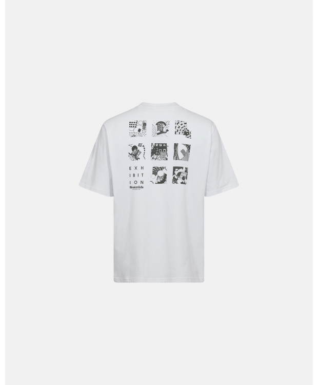 Resteröds t-shirt med ryg-print i hvid til herre