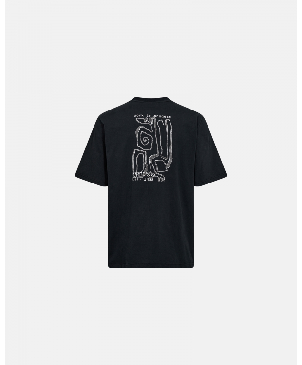 Resteröds t-shirt med ryg-print i sort til herre