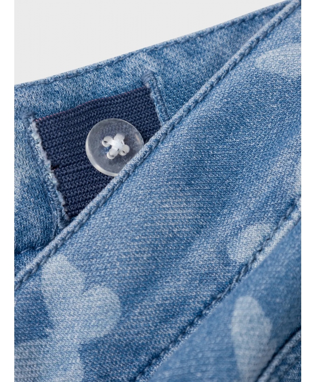 Name It denim bukser i blå med sommerfugle til piger billede 5