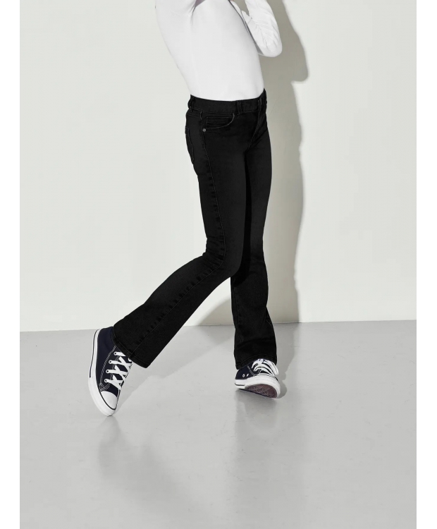 KIDS ONLY KOGROYAL flaired fit denim bukser i sort til piger