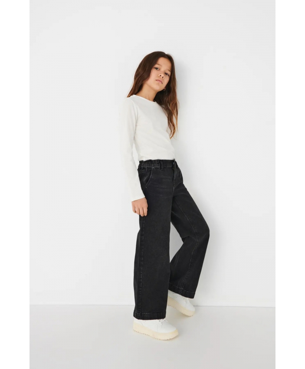 KIDS ONLY KOGCOMET wide fit jeans i sort til piger