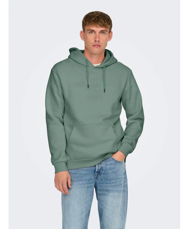 ONLY & SONS Hættetrøje i Iceberg Green til herre