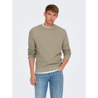 ONLY & SONS Striktrøje i beige til herre