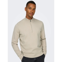ONLY & SONS half zip i beige til herre