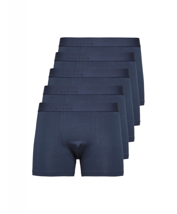 Selected 5pak økologisk bomulds boxershorts i navy til herre - OUTLET