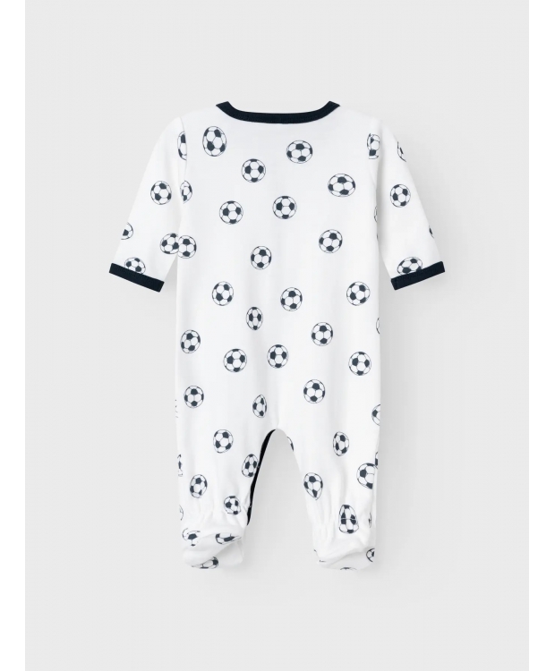 Name it pyjamas dragt i hvid m. fodbolde til børn