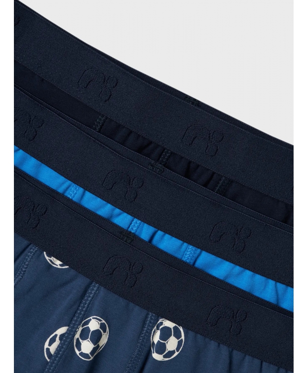 Name it 3-pak boxershorts/underbukser i blå med fodbolde til drenge billede 5