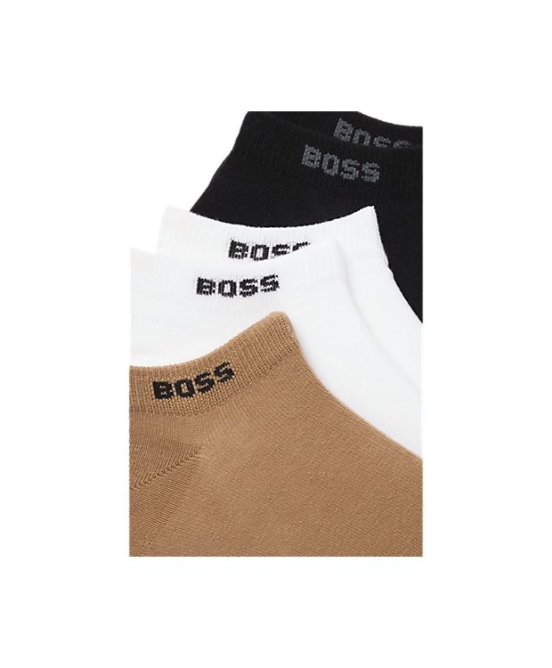 BOSS 5pak bomuld ankelstrømper brun, hvid og sort til herre.