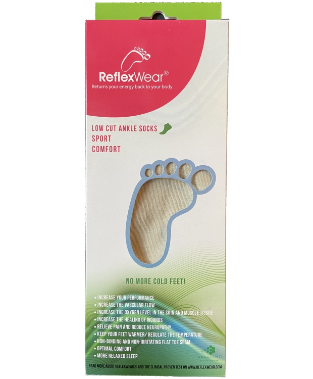 ReflexWear® Comfort & Diabetes "Low Cut"  unisex tynde ankelstrømper i neutral farve