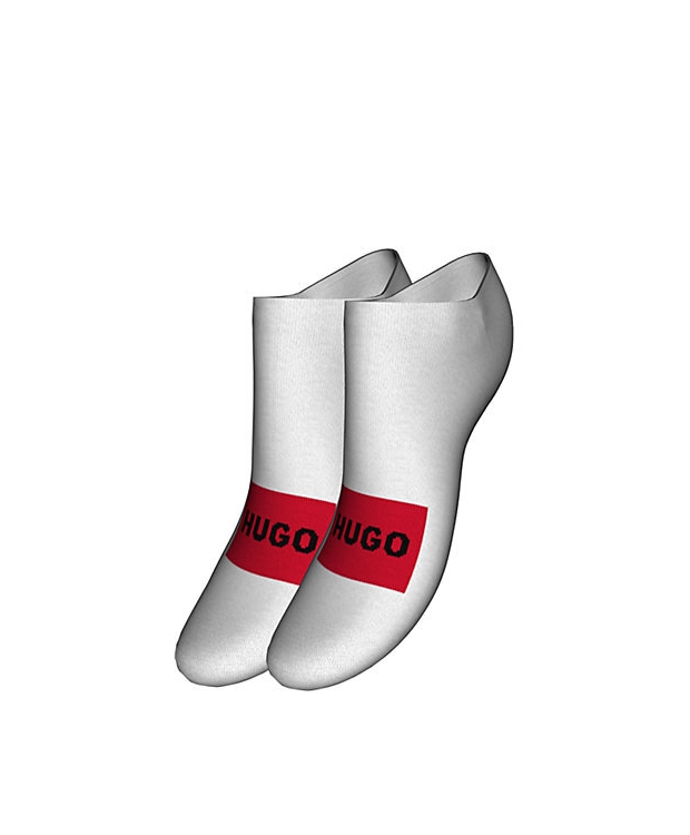 HUGO 2pak footies i hvid m. box logo til kvinder billede 3