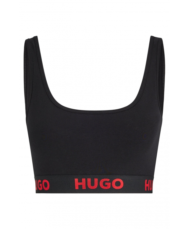 HUGO sporty-bh/top med logo i sort til kvinder