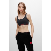 HUGO sporty-bh/top med logo i sort til kvinder