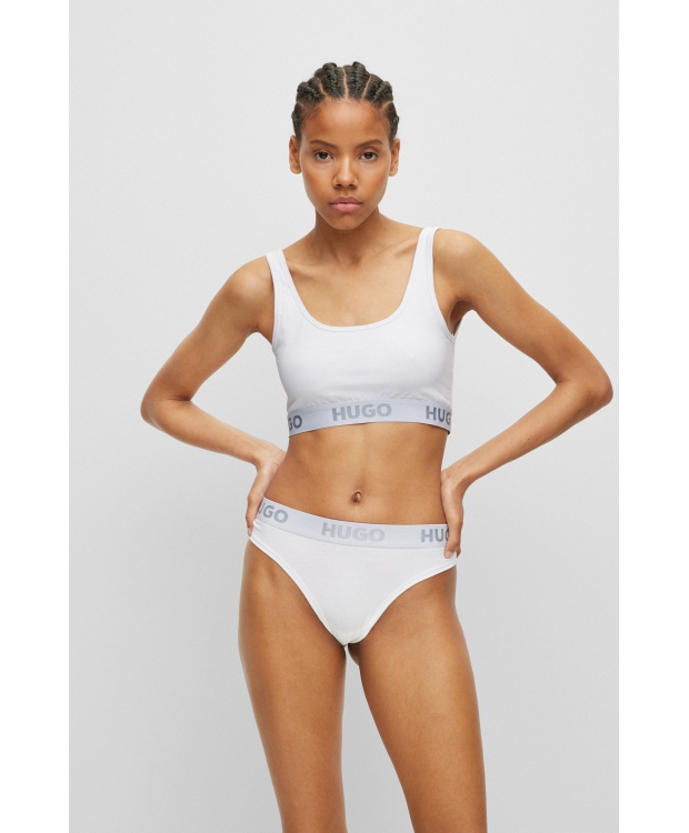 HUGO sporty-bh/top med logo i hvid til kvinder