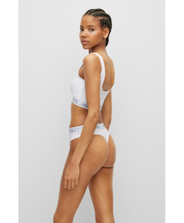 HUGO sporty-bh/top med logo i hvid til kvinder billede 3