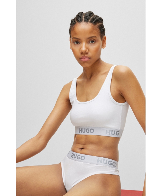 HUGO sporty-bh/top med logo i hvid til kvinder billede 4