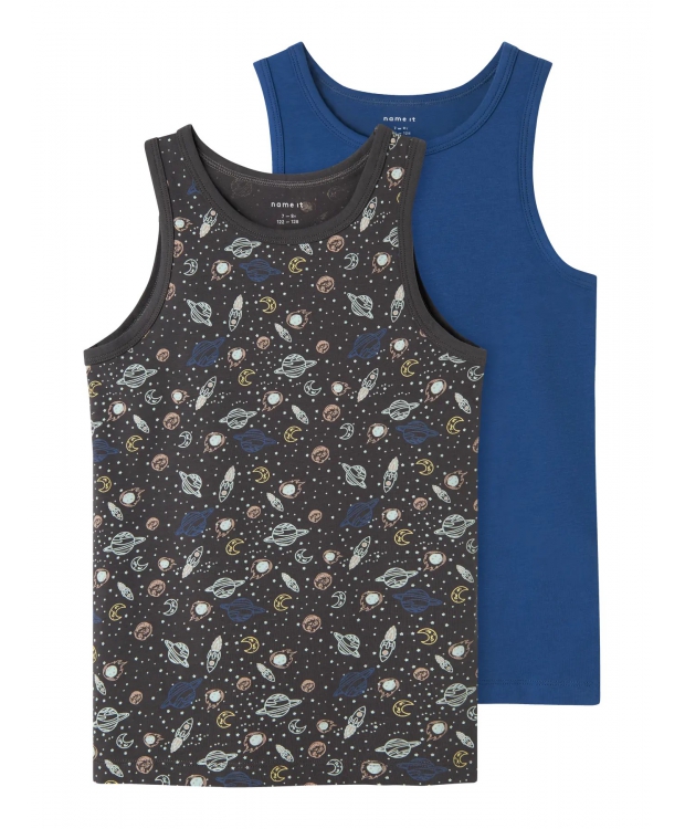 Name it 2-pak undertrøje/tank top i Space blå til drenge