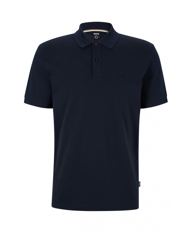 BOSS poloshirt med økologisk bomuld i mørkeblå til herre.