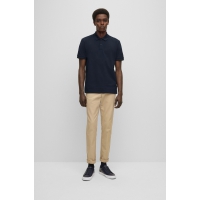 BOSS poloshirt med økologisk bomuld i mørkeblå til herre.