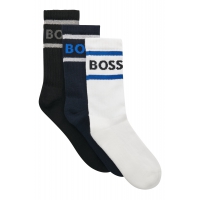 BOSS 3pak bomuldsstrømper med striber & logo i multifarvet til herre.