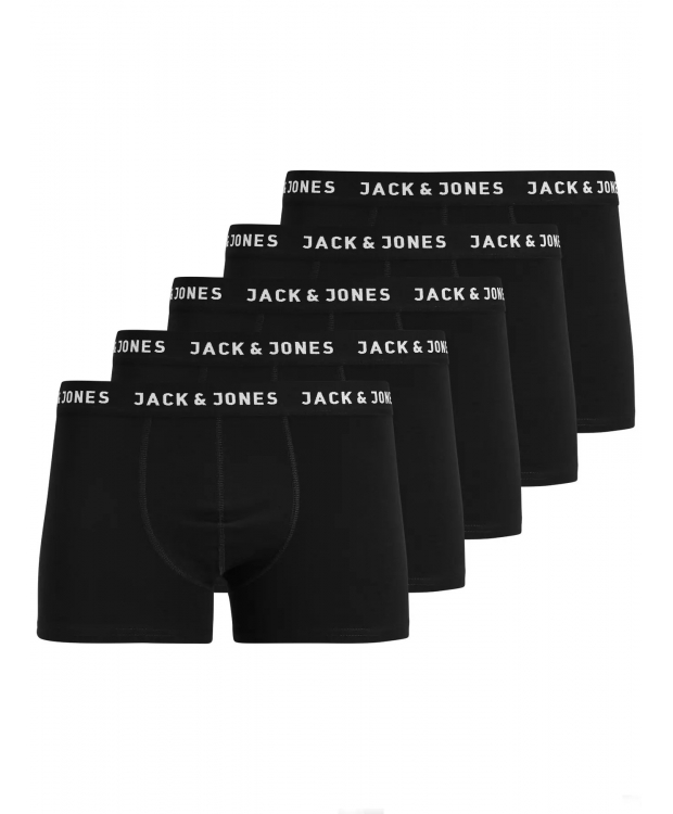 Jack & Jones 5pak underbukser/boksershorts i sort med grå lining til herre
