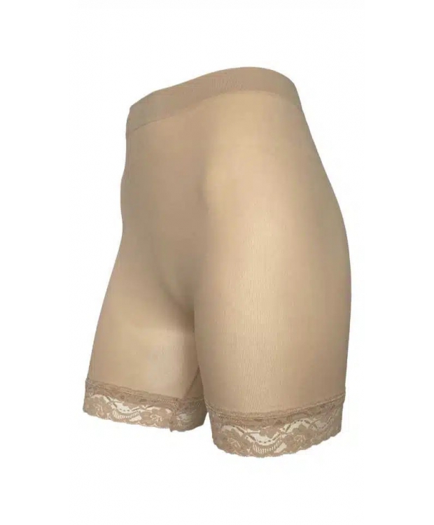 Festival Microfiber shorts i nude med blondekant til kvinder