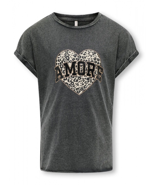 KIDS ONLY Amore t-shirt i grå til piger