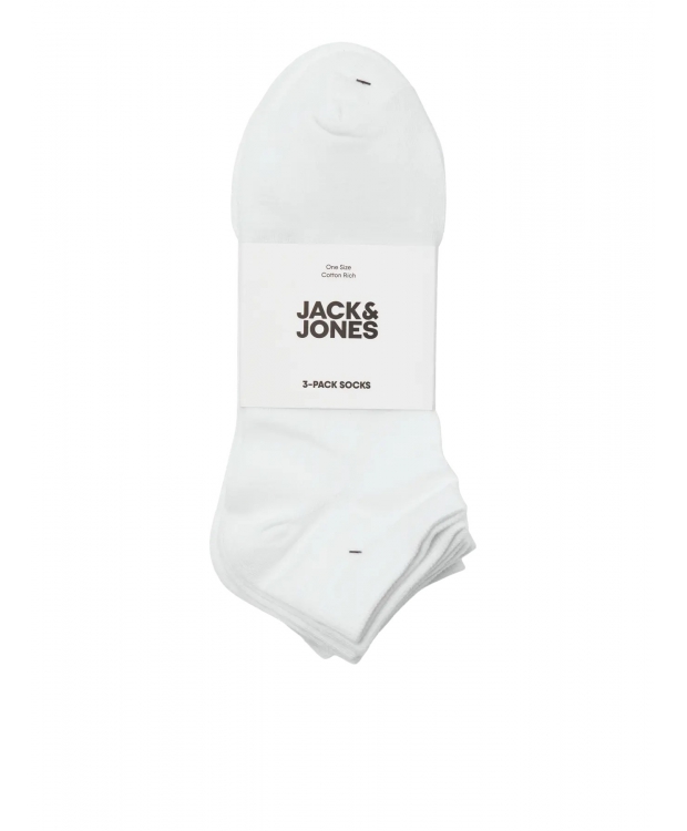 Jack & Jones 3pak ankelstrømper i hvid til herre