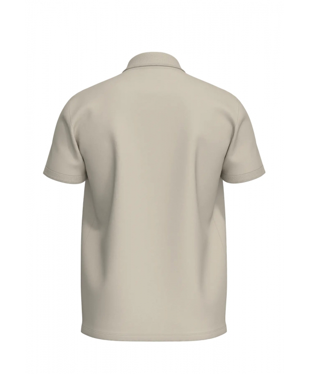 Selected strikket kortærmet polo, i beige til herre. billede 3