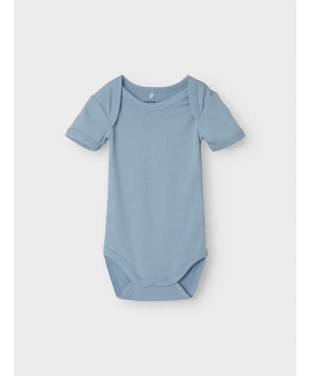 Name It 3pak Bodystocking i blå og hvid med traktorer til baby billede 5