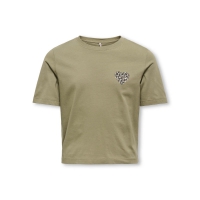KIDS ONLY top Leo Heart  i army grøn til piger
