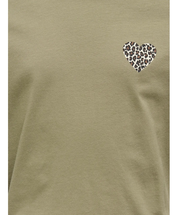 KIDS ONLY top Leo Heart  i army grøn til piger billede 7